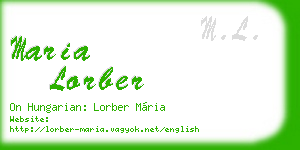 maria lorber business card